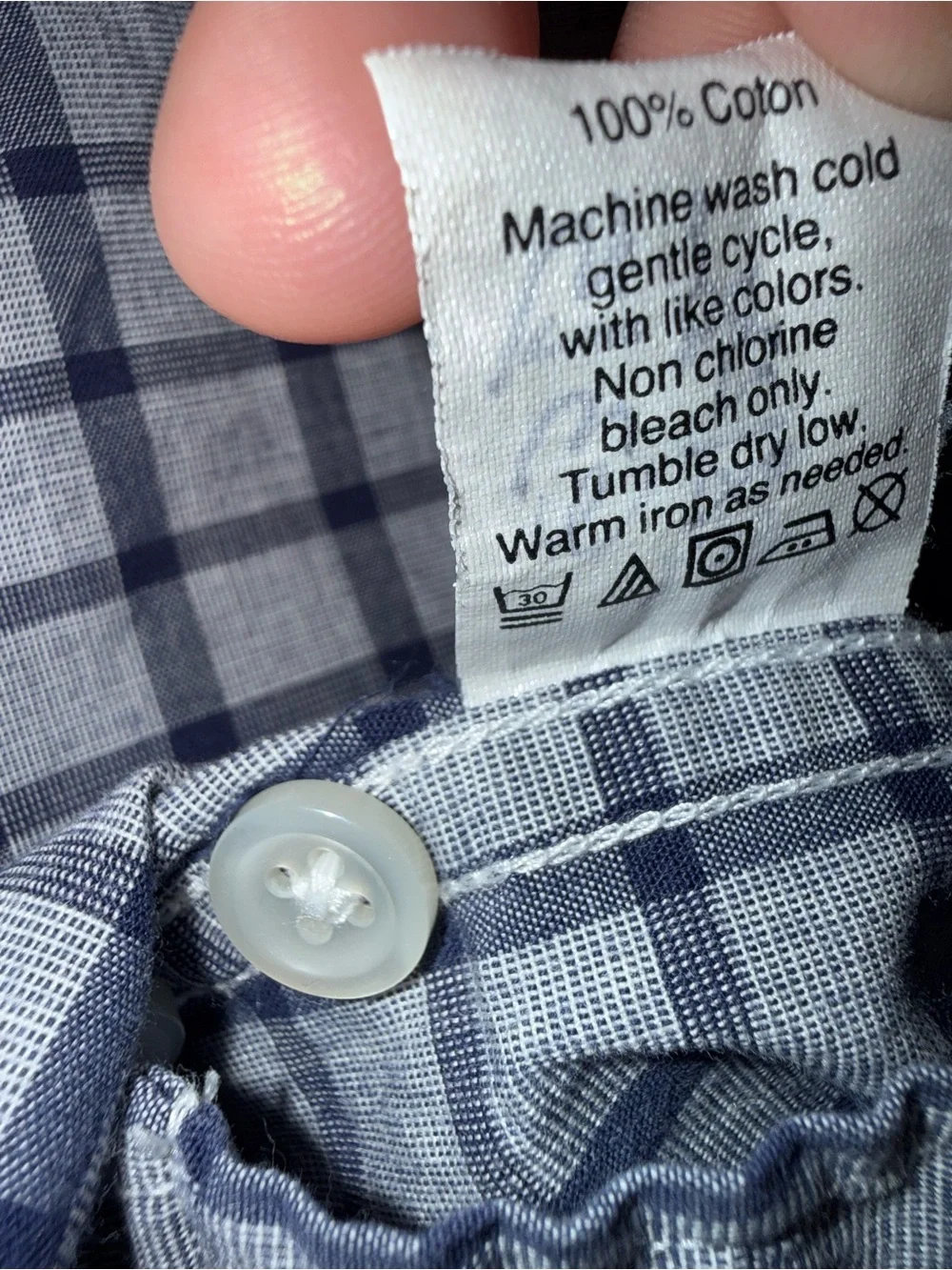 J. Crew Men’s Navy and Blue Checked LS Button-Down Shirt Size Small Cotton